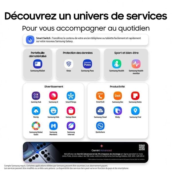 SAMSUNG Galaxy S25 AI Smartphone 256 Go Blåljus
