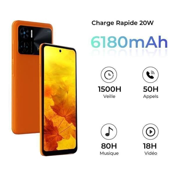 Smartphone HOTWAV Note 12 - 6.8" 48MP Trippelkamera - 8GB RAM + 128GB ROM - NFC - Orange