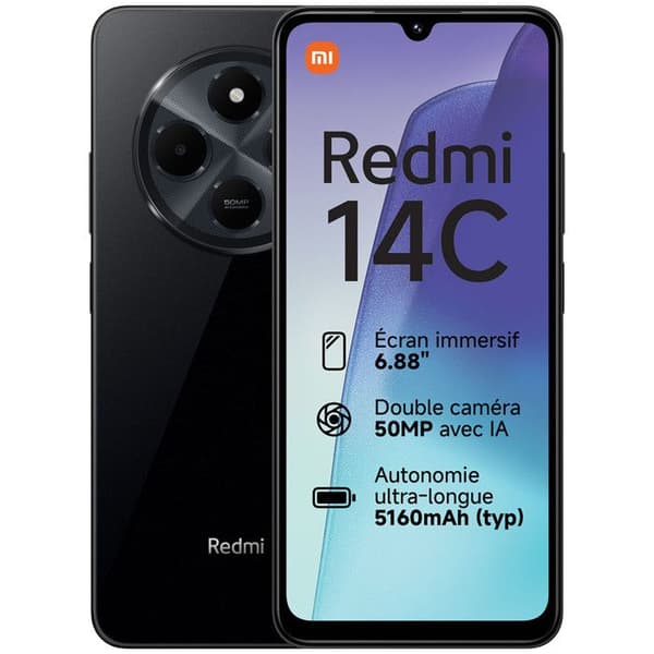 Xiaomi Redmi 14C Svart (8 Go / Svart