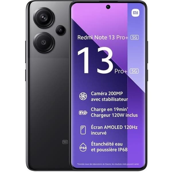 Xiaomi Redmi Note 13 Pro+ 256GB svart 5G smartphone