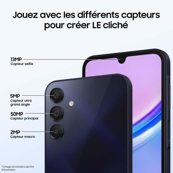 Samsung Galaxy A15 4G Smartphone 128 GB Midnattsblå