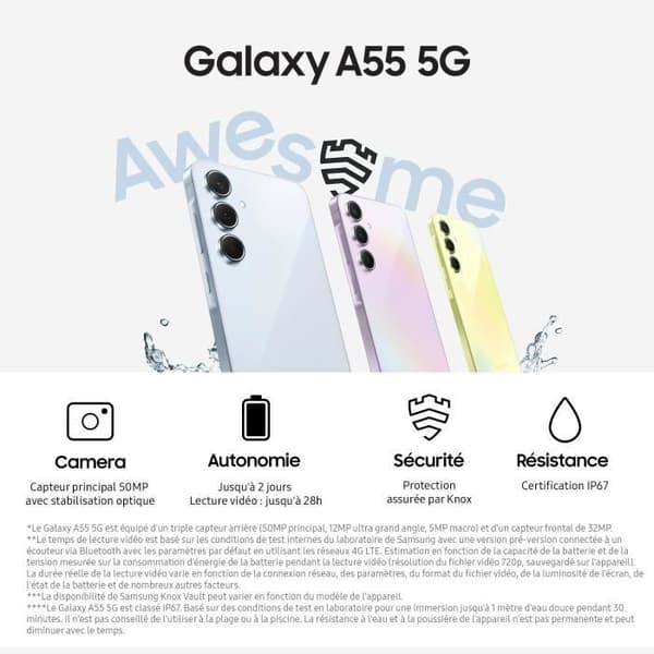 Samsung Galaxy A55 Smartphone 128 GB 5G Blå