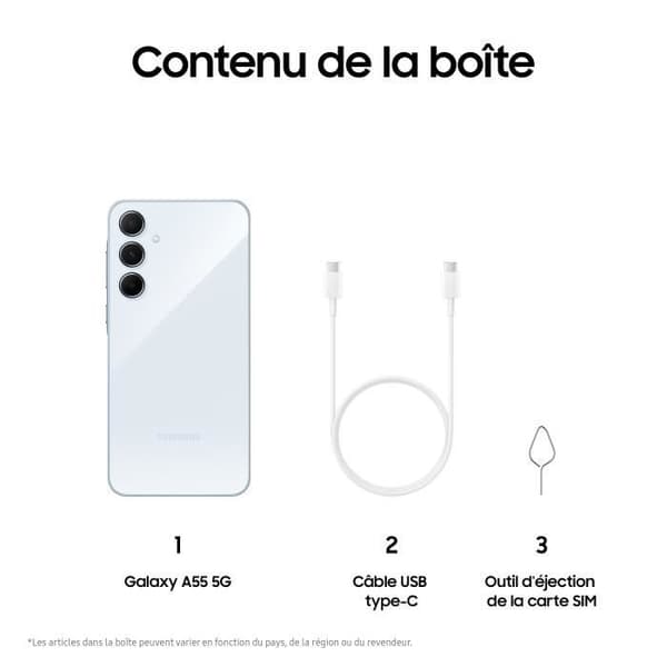 Samsung Galaxy A55 Smartphone 128 GB 5G Blå