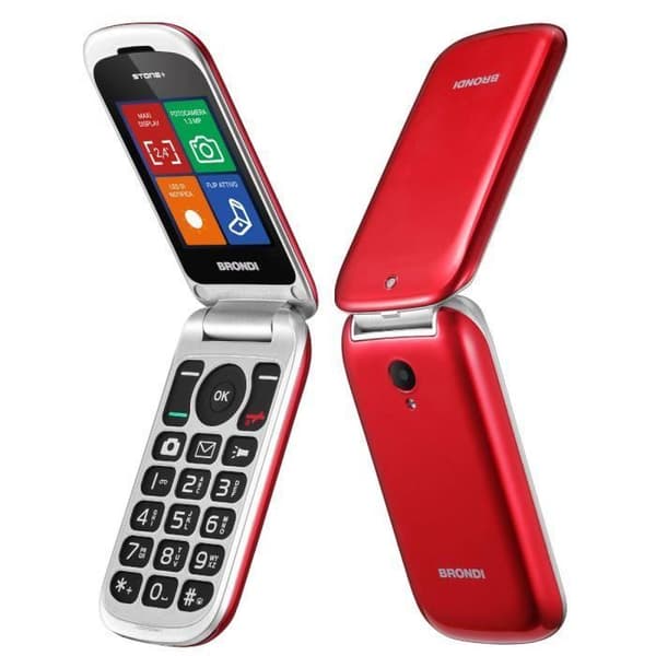 BRONDI BROSTONE+R Red Phone - Flip - Dual SIM - 2" - 1,3 MP - 800 mAh Röd