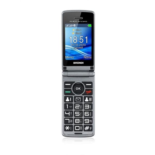 Telefon BRONDI BROAMICOSINCEROBK - 2,4 tum - Dubbel SIM - Android - Vit Svart
