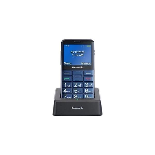Panasonic KX-TU155 Mobiltelefon GSM, SIM, Seniorer, Skärm 2,4", Minne 32 GB, Nödsamtalsknapp, Laddningsstation, Svart Blå