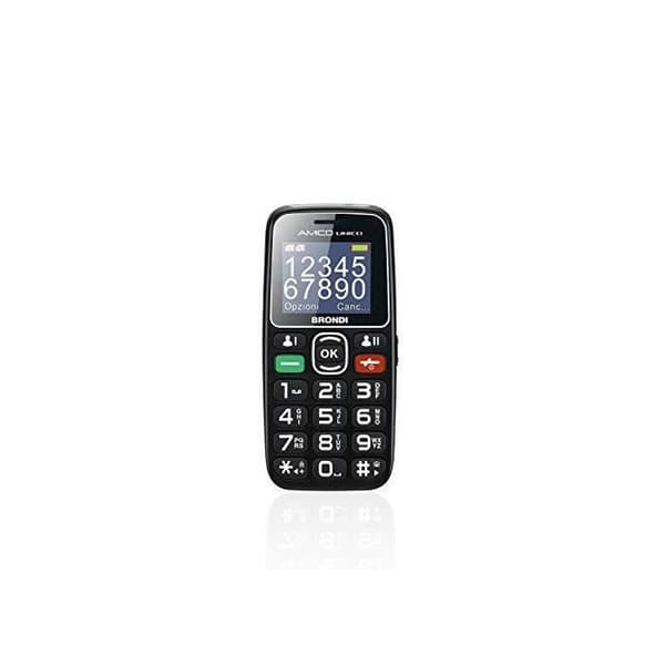 Brondi Amico Unico Dual SIM Mobiltelefon - Svart - GSM - Nödknapp SOS Svart