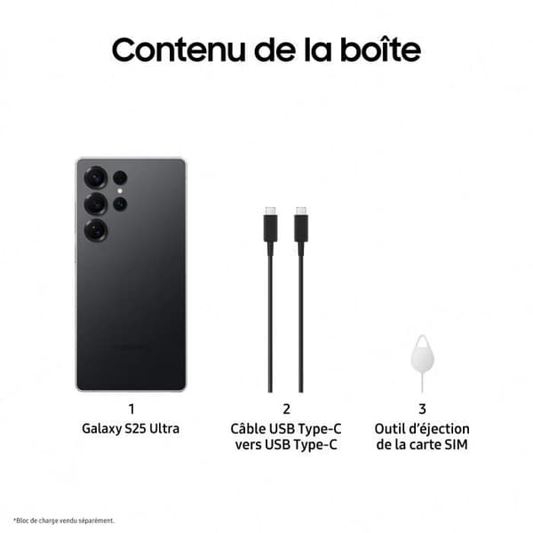 SAMSUNG Galaxy S25 Ultra AI Smartphone 1 Till Noir Titane