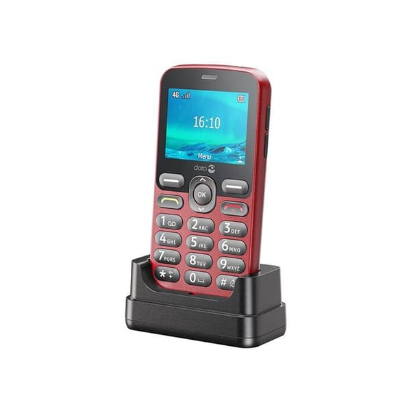 Doro block 4G mobiltelefon för seniorer 1880 röd