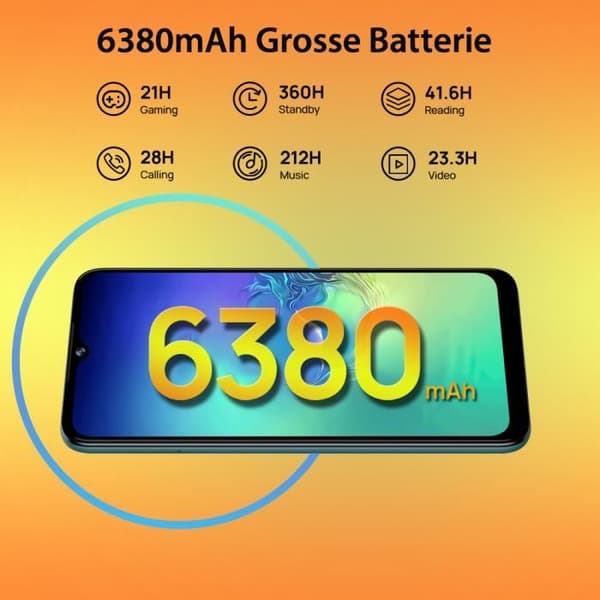 DOOGEE N40 Pro 128GB Android 11 Phablet 6.5'' Waterdrop-skärm Quad Camera 20MP 6380mAh Batteri 4G Mobiltelefon - Grön