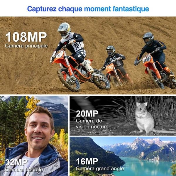 DOOGEE 5G Termisk Kamera Smartphone Okrossbar VMAX, 108MP Kamera, 20Go+256Go, 6.58" FHD+, 22000mAh-33W, IP68 Telefon GPS NFC Guld