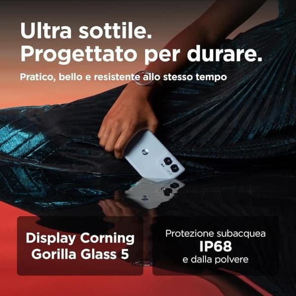 Motorola Edge 50 Fusion 12/512 Go, dubbel kamera 50 + 13 MP, skärm 6,67 tum POLED FHD+ 144 Hz, IP68, Snapdragon 7s Gen 2, batteri