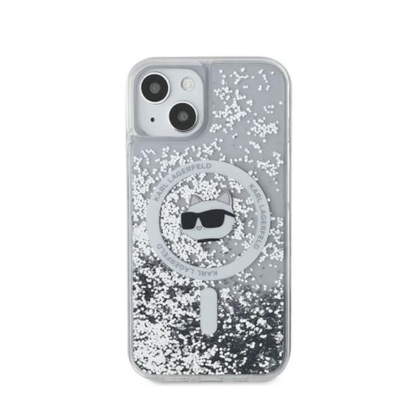 Karl Lagerfeld Liquid Glitter Choupette Head MagSafe - iPhone 15 Plus / 14 Plus skal (Transparent)