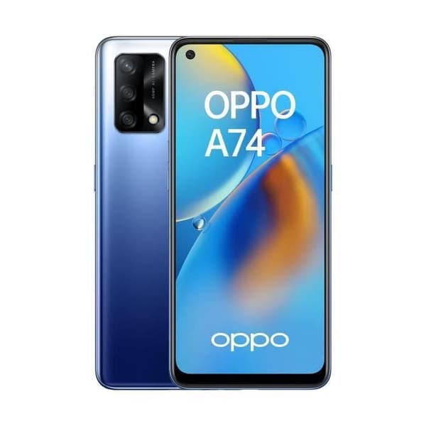 OPPO A74 4G 128Go Blå (2021) - Återfurbisherad - Skick godkänt- REFURBISHED