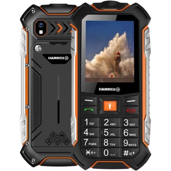 Telefon HAMMER Power LTE - Okrossbar - IP68 - Dual SIM - Batteri 3500 mAh - Skärm 2,4 tum
