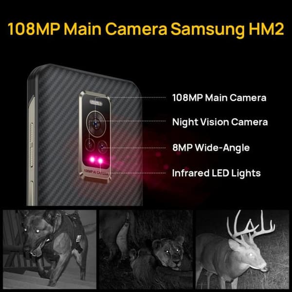 Ulefone Armor 17 Pro stötsäker telefon med nattsynskamera 108MP 8GB + 256GB
