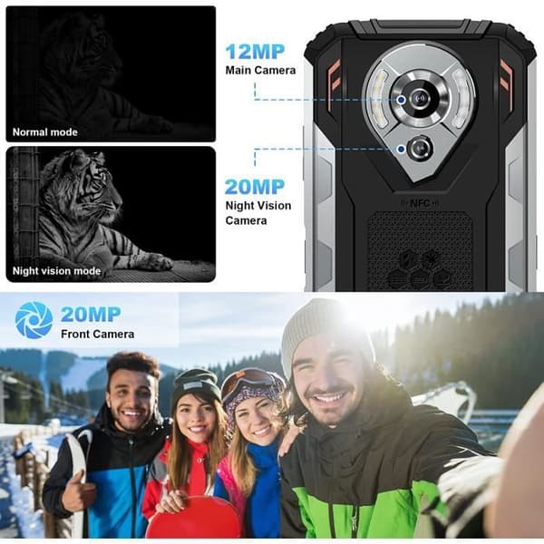 OUKITEL WP16 8GB+128GB 6,39'' 10600mAh 20MP Robust smartphone (IR Night Vision-kamera) Dual SIM GPS NFC - Orange