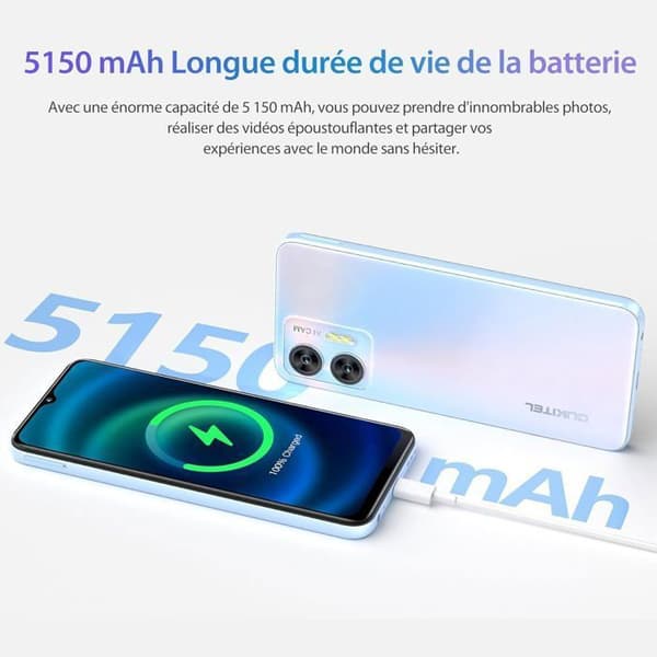 OUKITEL C36 Mobiltelefon Olåst 12GB+128GB/1TB Utökningsbart 6.56" HD+ 5150mAh Android 13 Smartphone 13MP Dubbel SIM, 4G, Svart