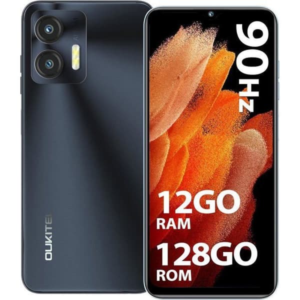 OUKITEL C36 Mobiltelefon Olåst 12GB+128GB/1TB Utökningsbart 6.56" HD+ 5150mAh Android 13 Smartphone 13MP Dubbel SIM, 4G, Svart