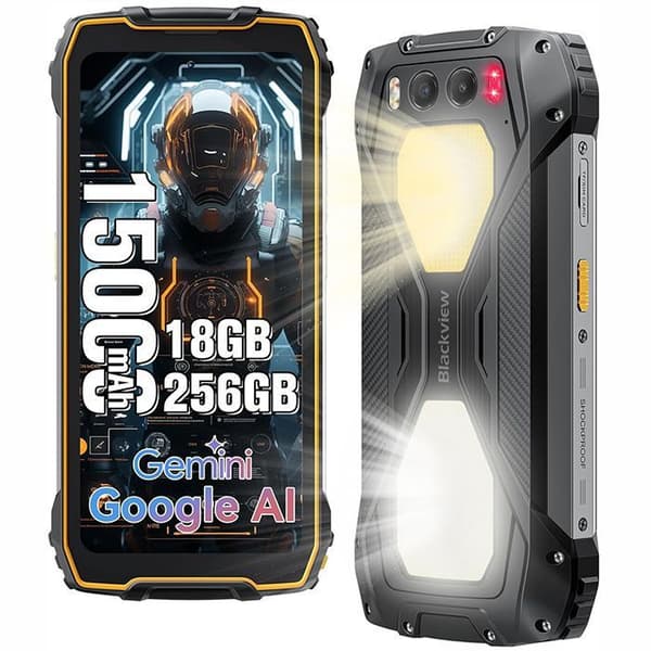 Blackview BV7300 Smartphone Stöttålig 6.67" 90Hz 18Go+256Go 50MP 15000mAh Android 14, Vattentålig, NFC, GPS - Orange