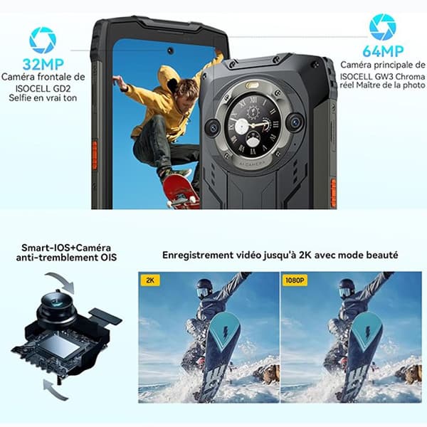 Blackview BV9300 Pro Smartphone Osårbar 6.7" 16Go+256Go 15080mAh 33W 64MP NFC Grön med Smartwatch Blackview W60