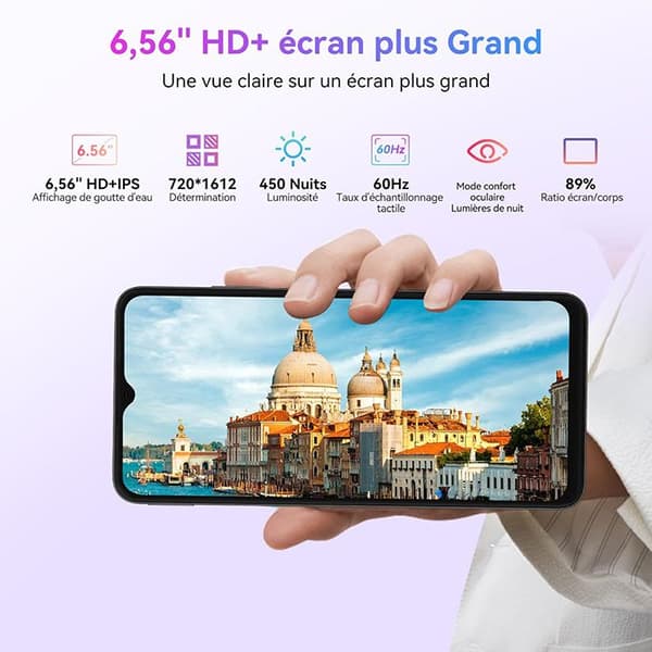 Blackview WAVE 8C Mobiltelefon 6.56" 6GB+64GB 13MP+8MP 4700mAh Dual SIM Svart med Blackview AirBuds 100