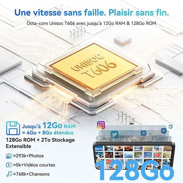 Blackview WAVE 8 Mobiltelefon 6.56" 12GB+128GB/2 13MP+8MP 5000mAh Smarttelefon 4G Android 14 Dubbel SIM - Svart