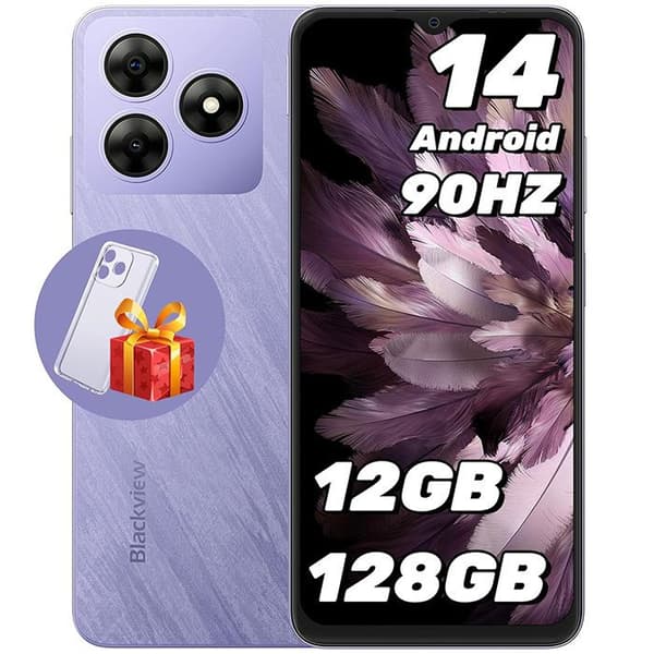 Blackview WAVE 8 Mobiltelefon 6.56" 12GB+128GB/2 To 13MP+8MP 5000mAh Smartphone 4G Android 14 Dubbel SIM - Lila