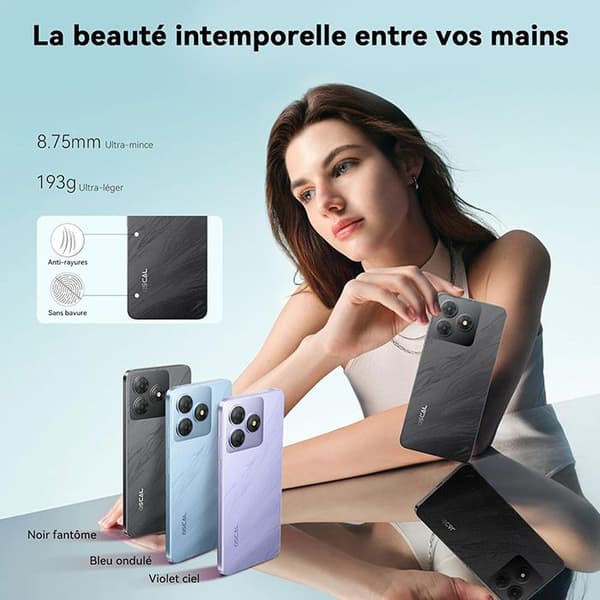 Mobiltelefon Oscal FLAT 2C 6,56" 6Go+64Go/SD 2To 5000mAh Android 14 GO Dual SIM - Svart