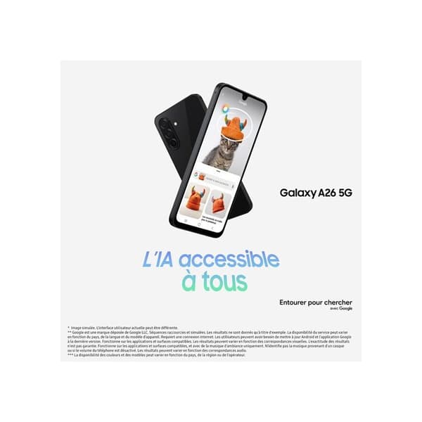 Smartphone Samsung Galaxy A26 5G AI 256 GB Svart