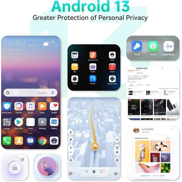 OUKITEL C38 Mobiltelefon 24Go + 256Go/ TF 1To Skärm 6.6" 2K FHD+ 5180mAh 48MP+32MP Android 13 Smartphone Dual SIM 4G Vit