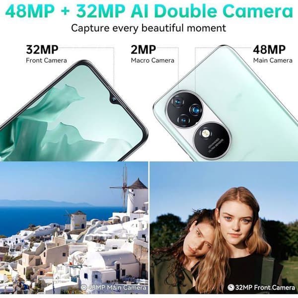 OUKITEL C38 Mobiltelefon 24Go + 256Go/ TF 1To Skärm 6.6" 2K FHD+ 5180mAh 48MP+32MP Android 13 Smartphone Dual SIM 4G Vit