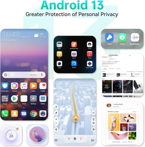 OUKITEL C38 Mobiltelefon 24Go + 256Go/ TF 1To Skärm 6.6" 2K FHD+ 5180mAh 48MP+32MP Android 13 Smartphone Dual SIM 4G Svart