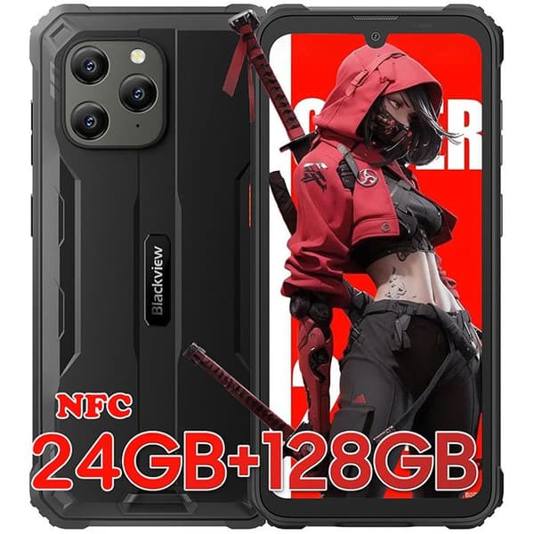 Smartphone Incassable Blackview BV5300 Plus(NFC) 6,1" 24Go+128Go/2To Android 13 6580mAh 13MP IP68 Vattentålig Dubbel SIM - Svart
