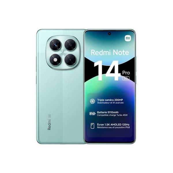 Xiaomi Redmi Note 14 Pro 5G Smartphone 8GB + 256GB Grön