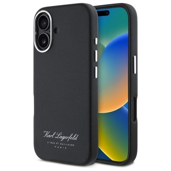 iPhone 16 Fodral - Karl Lagerfeld Hårdfodral Läder Hotell (KLHCHCP16SPGWWCMKKHK) - RSG