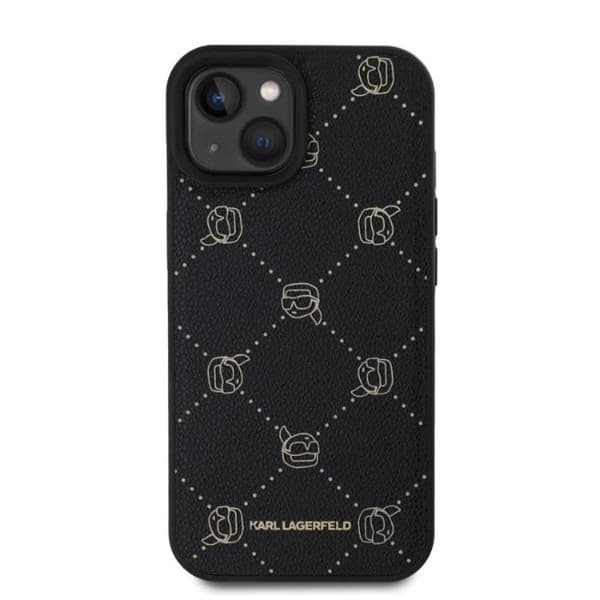 iPhone 15-fodral - Karl Lagerfeld läder MagSafe (KLHMP15SPGKHPHK) - Karl-huvud