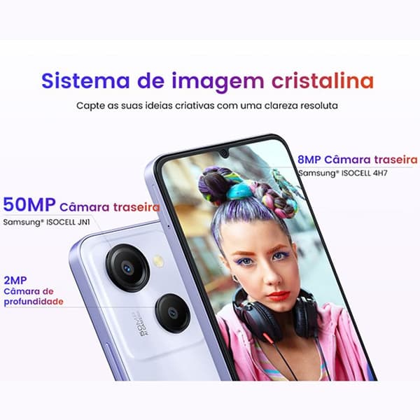 Oscal MODERN 8 olåst mobiltelefon 16GB+256GB 6.52" 50MP+8MP 6000mAh Android 13 Dual SIM 4G GPS Smartphone - Blå