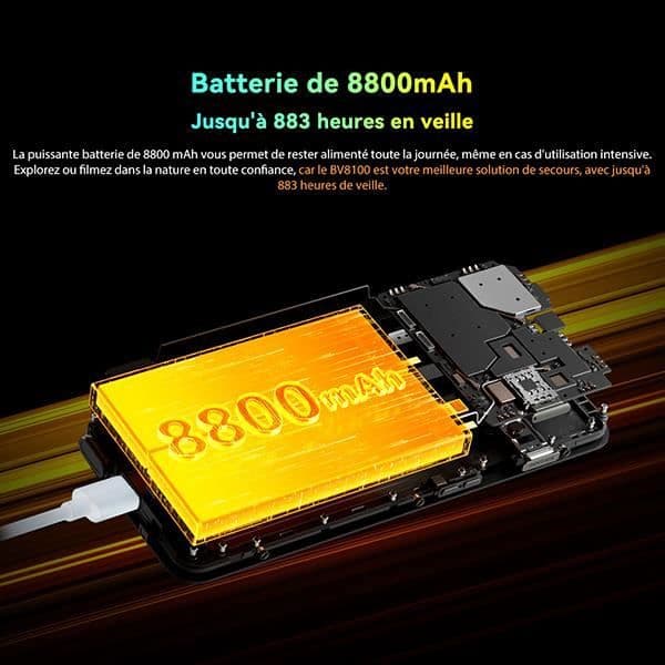 Blackview BV8100 Unbreakable Mobile Phone 6,5" Android 14 (8+16)GB+256GB 50MP+32MP 8800mAh NFC,Dubbel SIM,Face ID - Grön