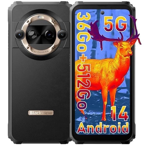 Blackview BL9000 Pro Unbreakable Mobiltelefon 5G (12+24)GB+512GB 6,78" Dual Screen 120Hz 50MP Android 14 NFC - Guld