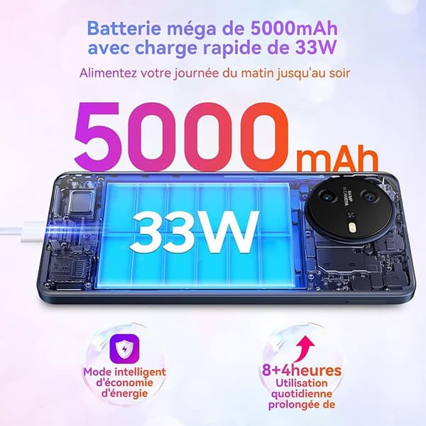 Oscal Tiger 12 olåst mobiltelefon 6,78 tum 24GB+256GB-SD 1TB 64MP Kamera 5000mAh Android 13 NFC Dual SIM GPS - Lila
