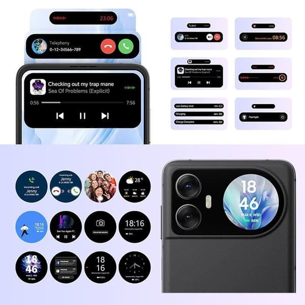 Blackview HERO 10 Folding Mobiltelefon 6,9" (12+24)GB+256GB 108MP+32MP Kamera Dubbelt batteri Dubbel SIM NFC - Svart