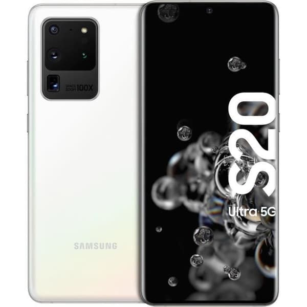 SAMSUNG Galaxy S20 Ultra 5G Dual SIM 128 GB Molnvit - Renoverad - Bra skick- REFURBISHED