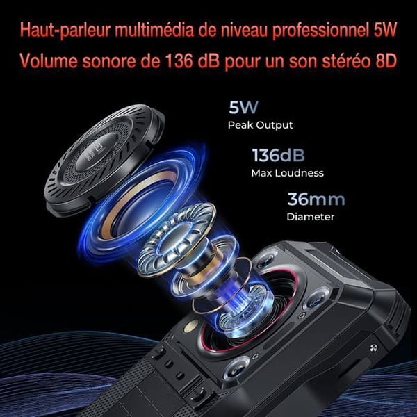 OUKITEL WP33 Pro Rugged Smartphone 24GB + 256GB 22000mAh batteri 6,58'' FHD+ 64MP NFC-kamera Dual Sim 5G GPS - Svart