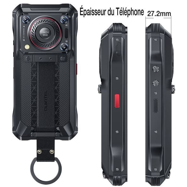 OUKITEL WP33 Pro Rugged Smartphone 24GB + 256GB 22000mAh batteri 6,58'' FHD+ 64MP NFC-kamera Dual Sim 5G GPS - Svart