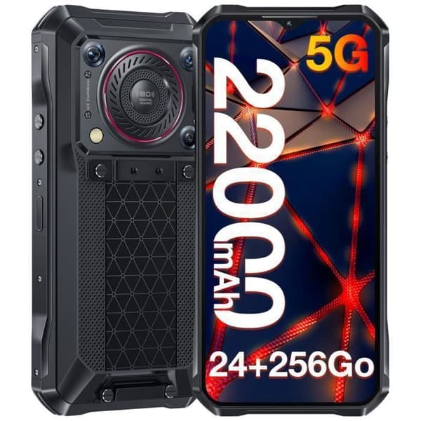 OUKITEL WP33 Pro Rugged Smartphone 24GB + 256GB 22000mAh batteri 6,58'' FHD+ 64MP NFC-kamera Dual Sim 5G GPS - Svart