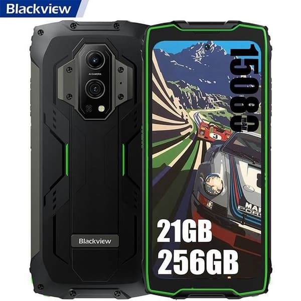 Blackview BV9300 Okrossbar mobiltelefon Android 12 12GB+256GB 15080mAh 50MP mobil lasermätning - grön (mätversion)