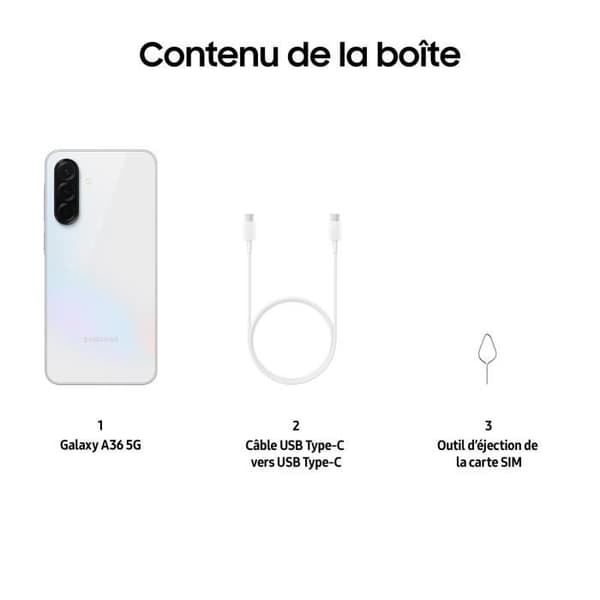 SAMSUNG Galaxy A36 5G Smartphone 128 GB Vit