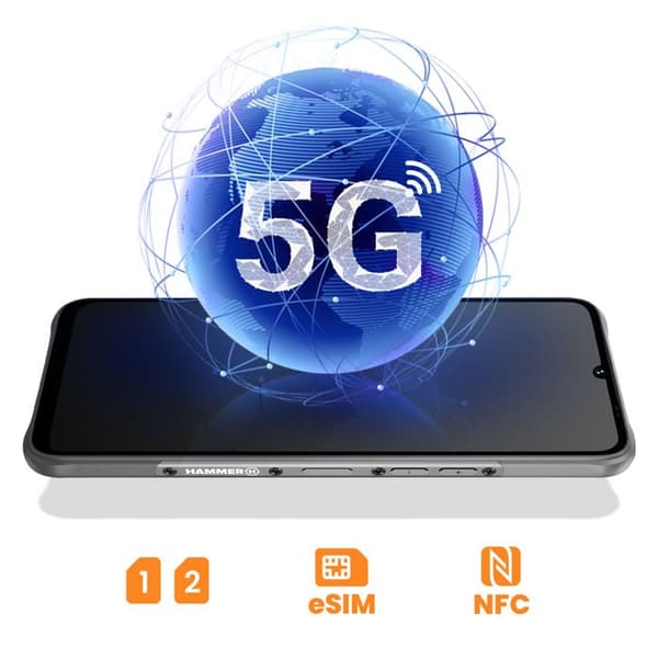 Vattentålig Elegant Telefon IP69 6000mAh Batteri Blade Va 5G Hammer Svart