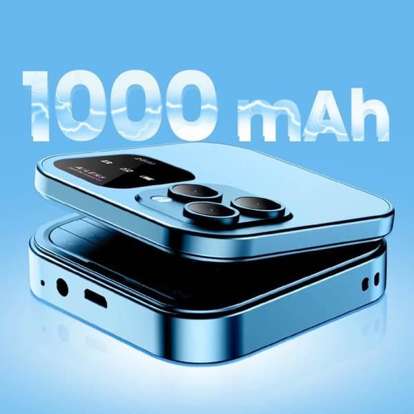 Fällbar mobiltelefon med dubbel SIM FM-radio 1000mAh batteri blå